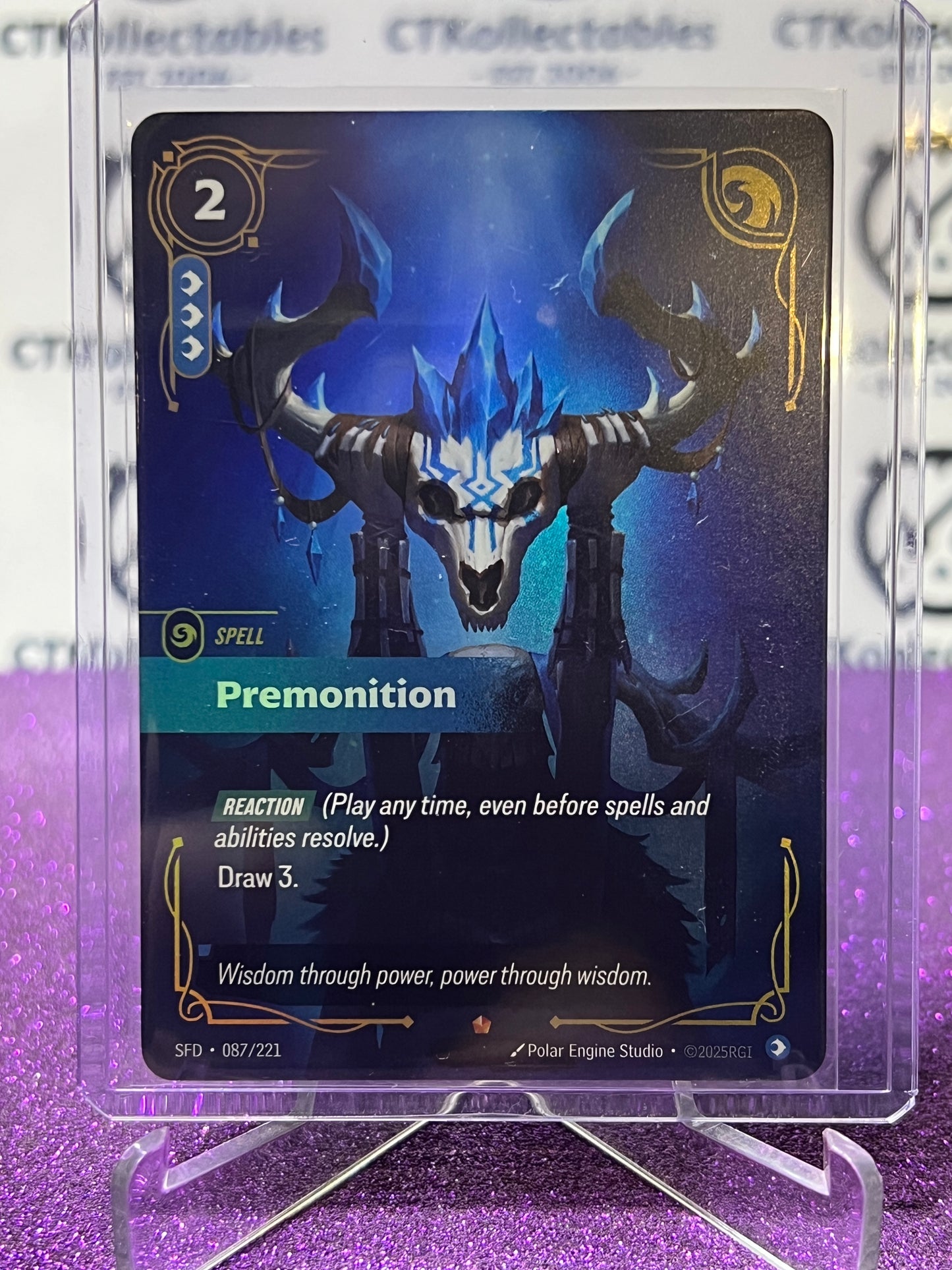 2026 RIFTBOUND LEAGUE OF LEGENDS SPIRITFORGED PREMONITION # 087/221  FOIL TRADING GAME CARD