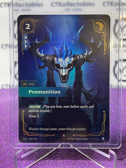 2026 RIFTBOUND LEAGUE OF LEGENDS SPIRITFORGED PREMONITION # 087/221  FOIL TRADING GAME CARD
