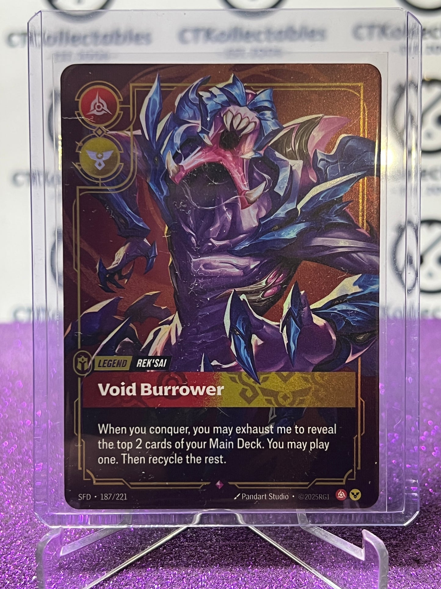 2026 RIFTBOUND LEAGUE OF LEGENDS SPIRITFORGED VOID BURROWER # 187/221 FOIL TRADING GAME CARD
