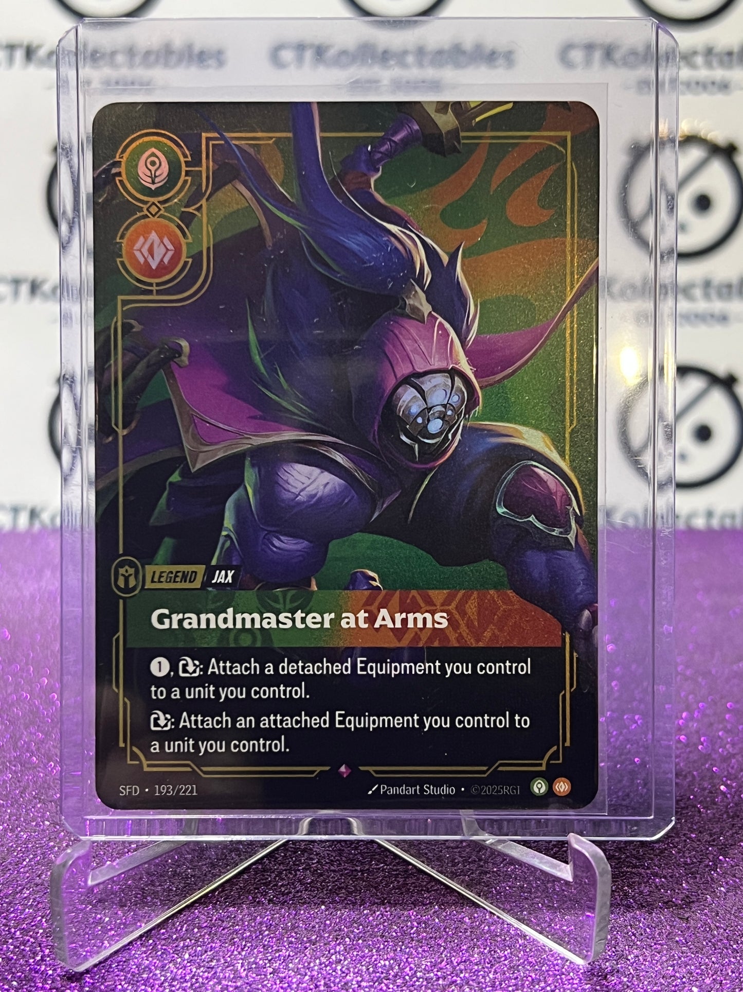 2026 RIFTBOUND LEAGUE OF LEGENDS SPIRITFORGED GRANDMASTER AT ARMS # 193/221 FOIL TRADING GAME CARD