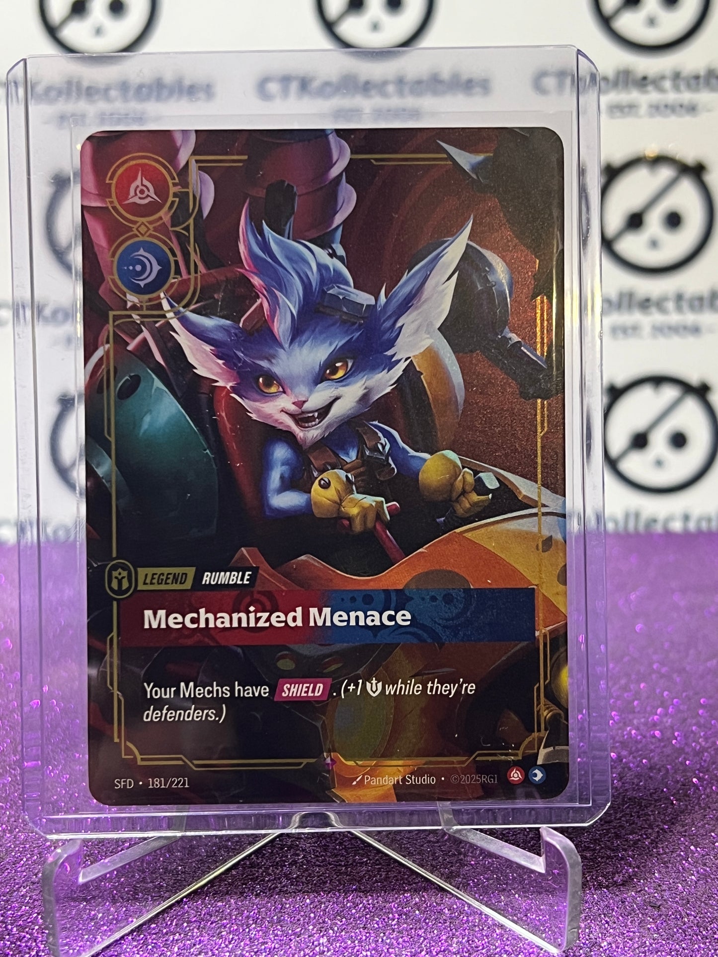 2026 RIFTBOUND LEAGUE OF LEGENDS SPIRITFORGED MECHANIZED MENACE # 181/221  FOIL TRADING GAME CARD