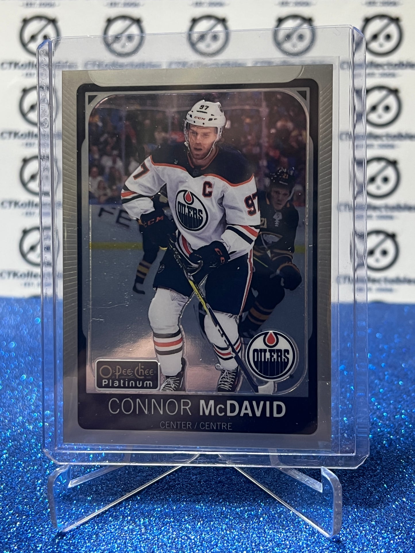 2021-22 O-PEE-CHEE PLATINUM CONNOR McDAVID # P-CM PREVIEW FOIL EDMONTON OILERS HOCKEY CARD