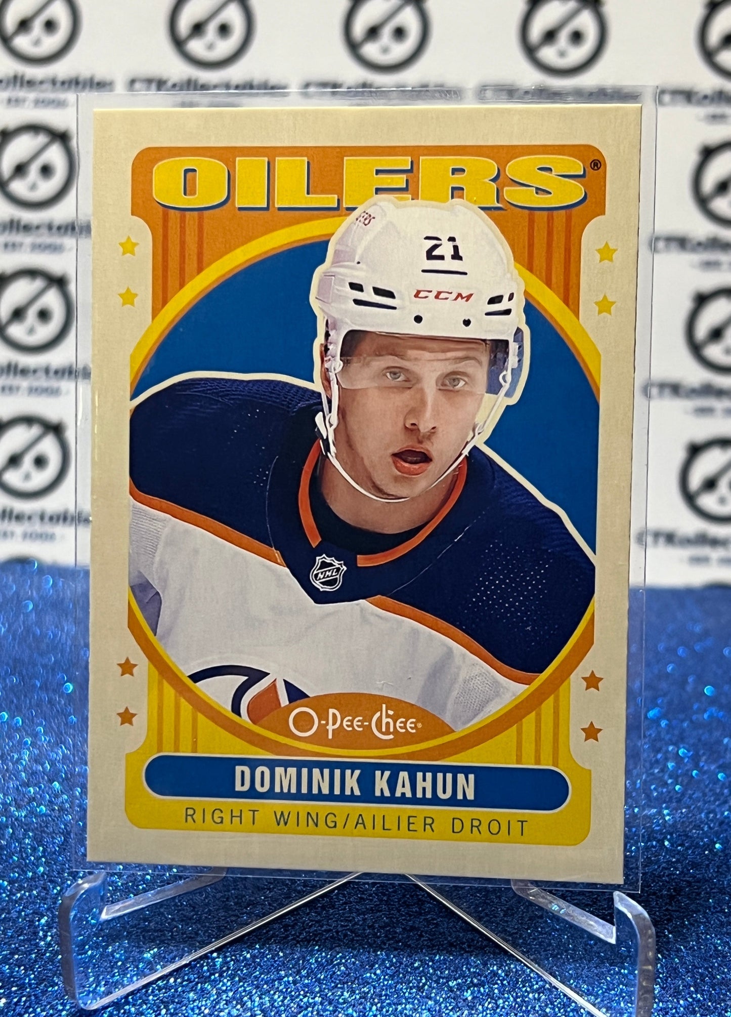 2021-22 O-PEE-CHEE DOMINIK KAHUN # 390 RETRO EDMONTON OILERS HOCKEY CARD