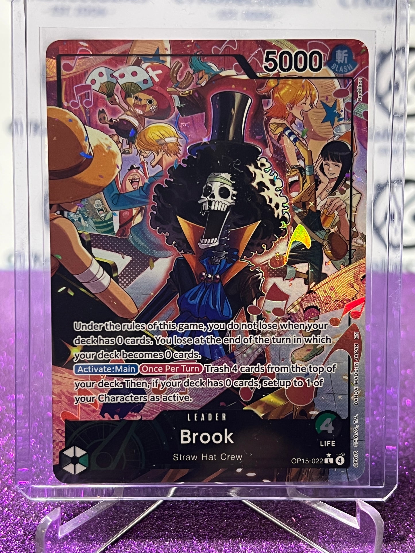 2026 ONE PIECE ADVENTURE ON KAMI'S ISLAND BROOK # OP15-022 L* FOIL LEADER TCG CARD