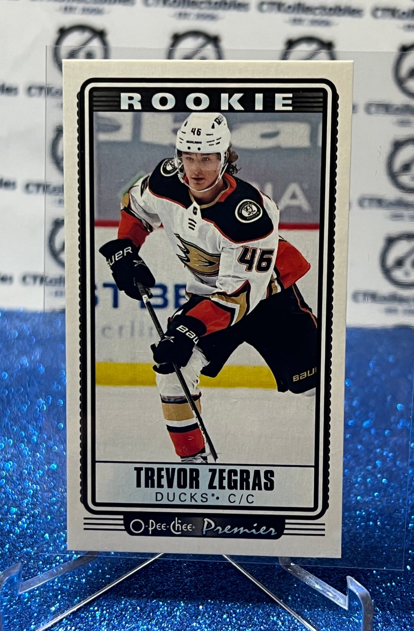 2021-22 O-PEE-CHEE TREVOR ZEGRAS # P-40 ROOKIE TALLBOYS ANAHEIM DUCKS HOCKEY CARD