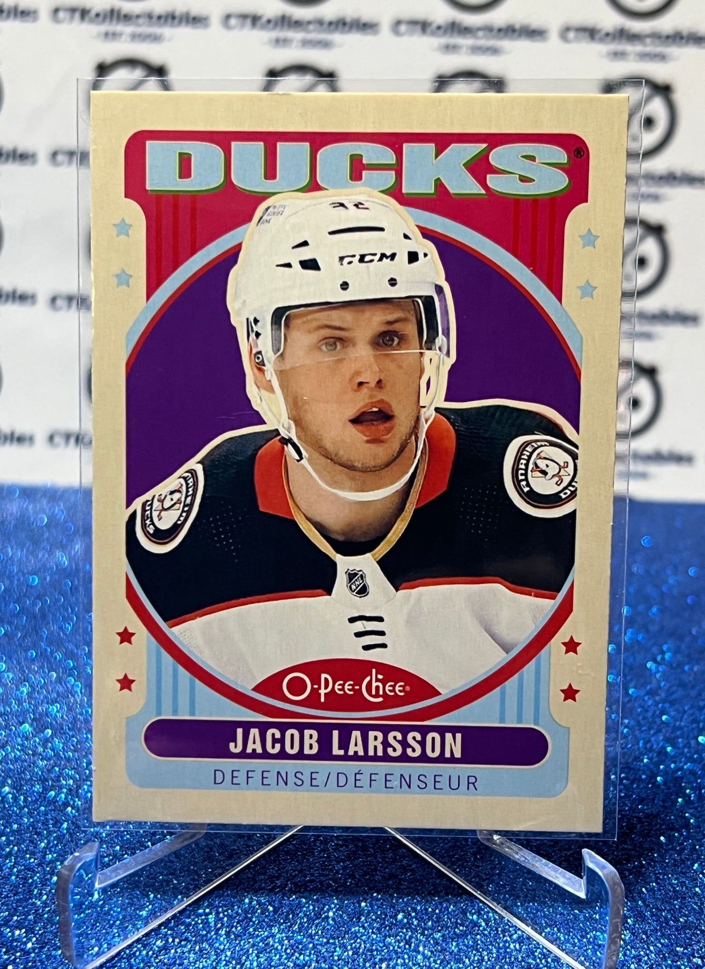 2021-22 O-PEE-CHEE JACOB LARSSON # 170 RETRO ANAHEIM DUCKS HOCKEY CARD