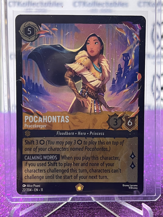 2026 DISNEY LORCANA WINTERSPELL POCAHONTAS # 22/204 LEGENDARY COLD FOIL CARD