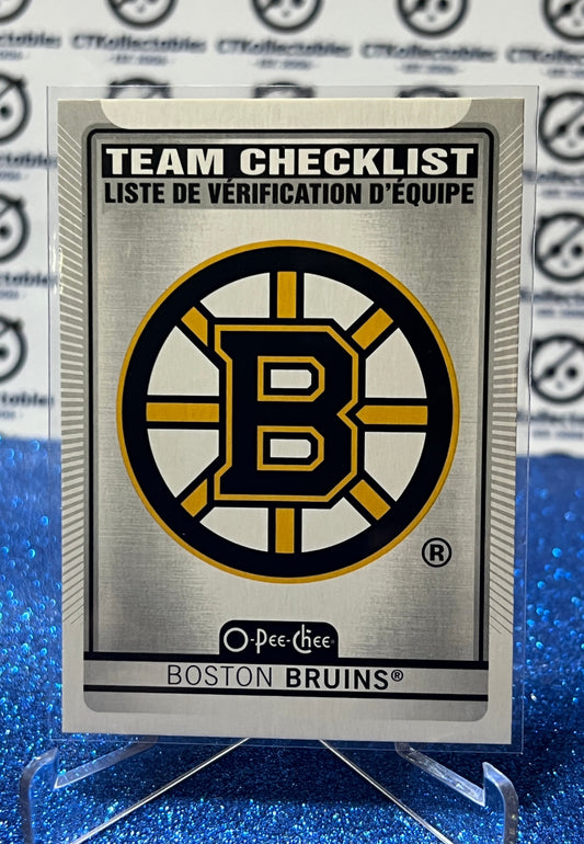 2021-22 O-PEE-CHEE TEAM CHECKLIST # 553 BOSTON BRUINS NHL HOCKEY CARD