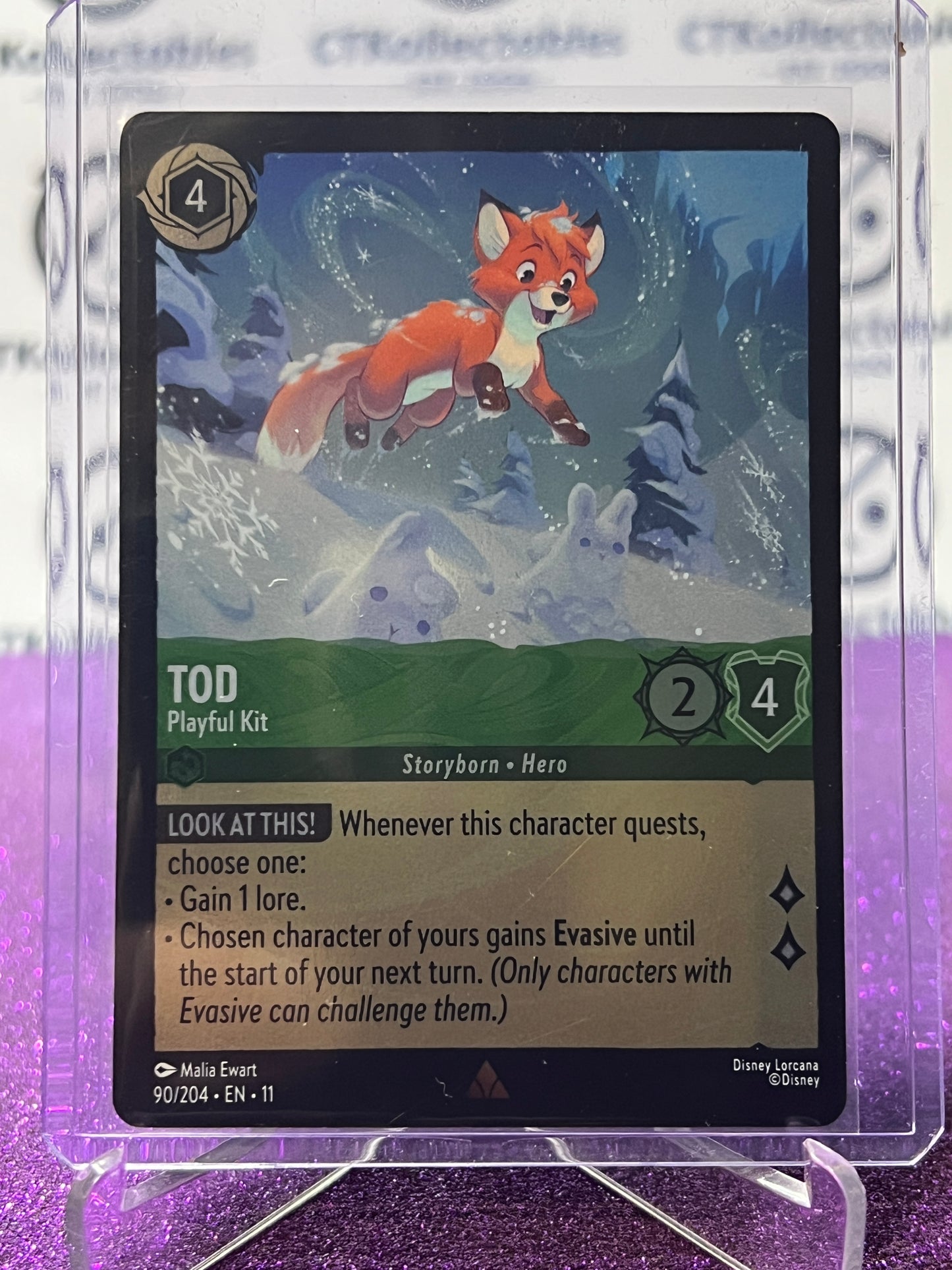 2026 DISNEY LORCANA WINTERSPELL TOD # 90/204 RARE FOIL CARD
