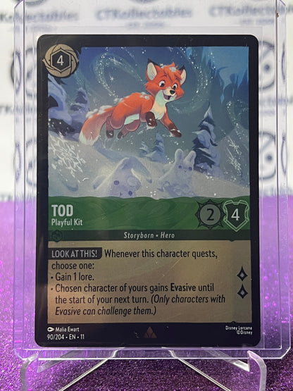 2026 DISNEY LORCANA WINTERSPELL TOD # 90/204 RARE FOIL CARD