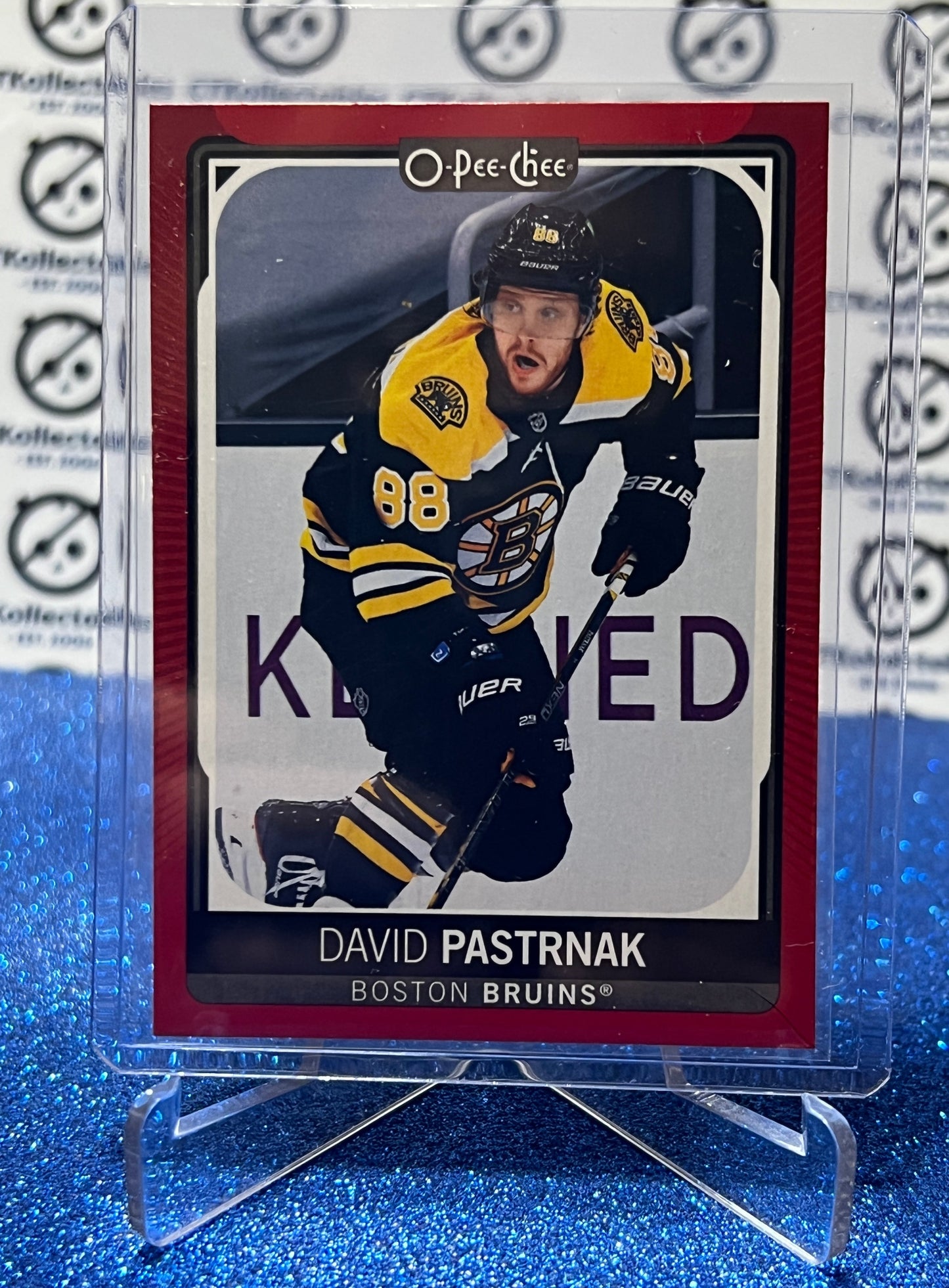 2021-22 O-PEE-CHEE DAVID PASTRNAK # 494 RED BORDER BOSTON BRUINS NHL HOCKEY CARD