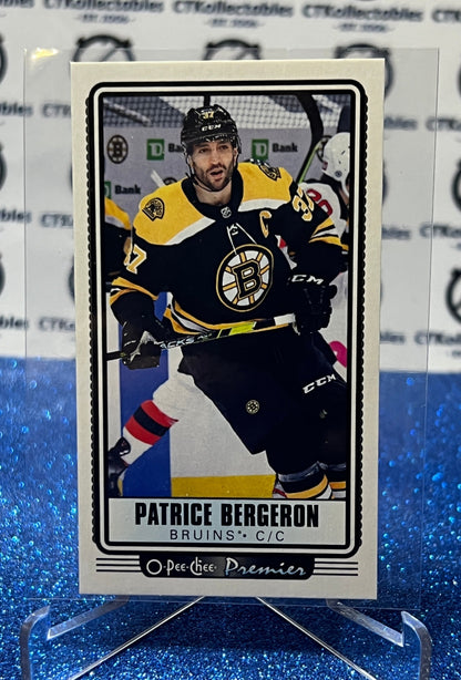 2021-22 O-PEE-CHEE PREMIER PATRICE BERGERON # P-7 TALL BOYS BOSTON BRUINS NHL HOCKEY CARD
