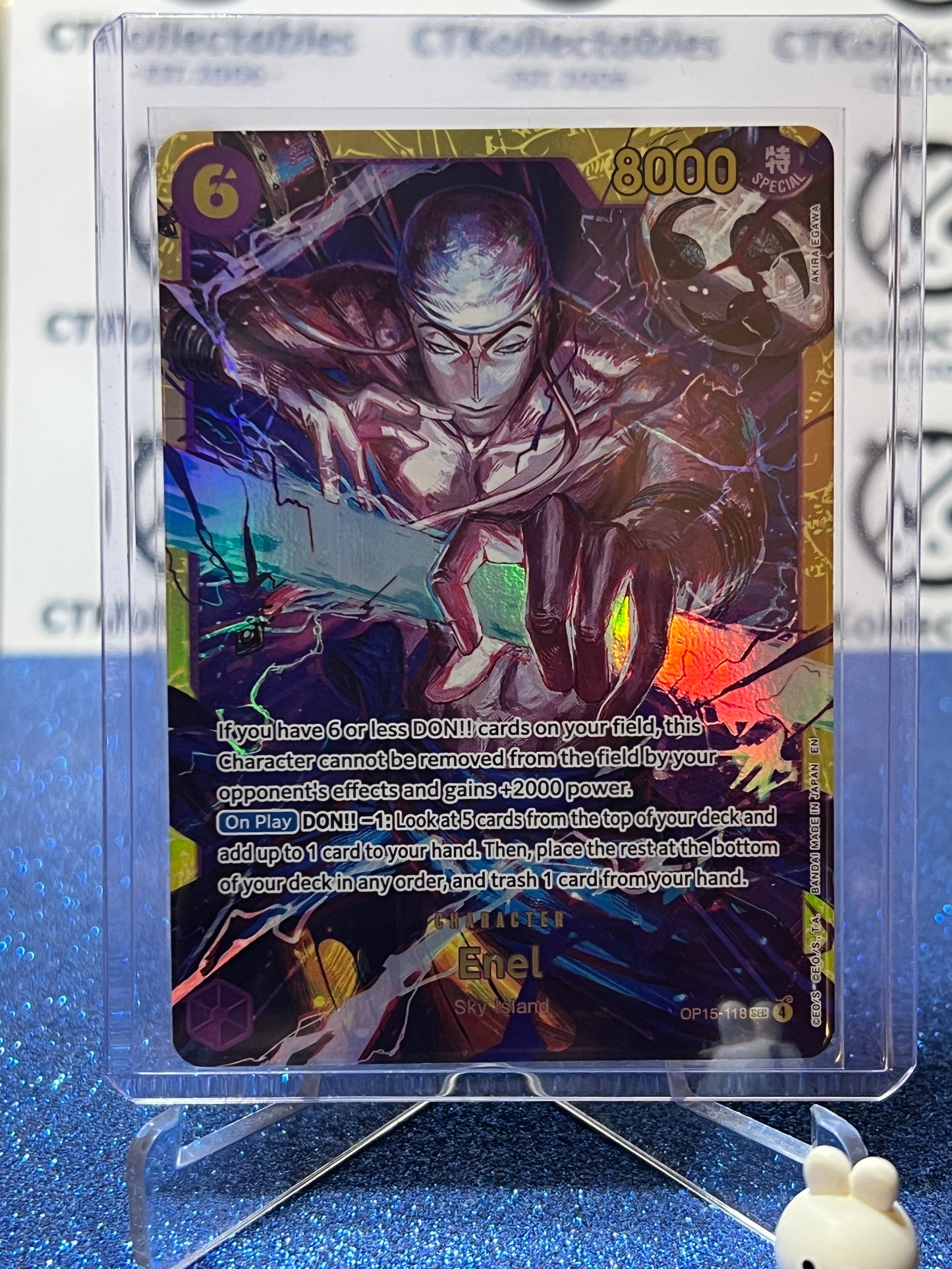 2026 ONE PIECE ADVENTURE ON KAMI'S ISLAND ENEL # OP15-118 SEC FOIL TCG CARD