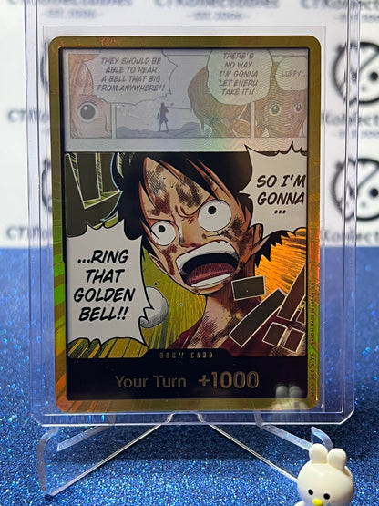 2026 ONE PIECE ADVENTURE ON KAMI'S ISLAND GOLD DON CARD!! YOUR TURN +1000 MONKEY.D.LUFFY FOIL TCG CARD