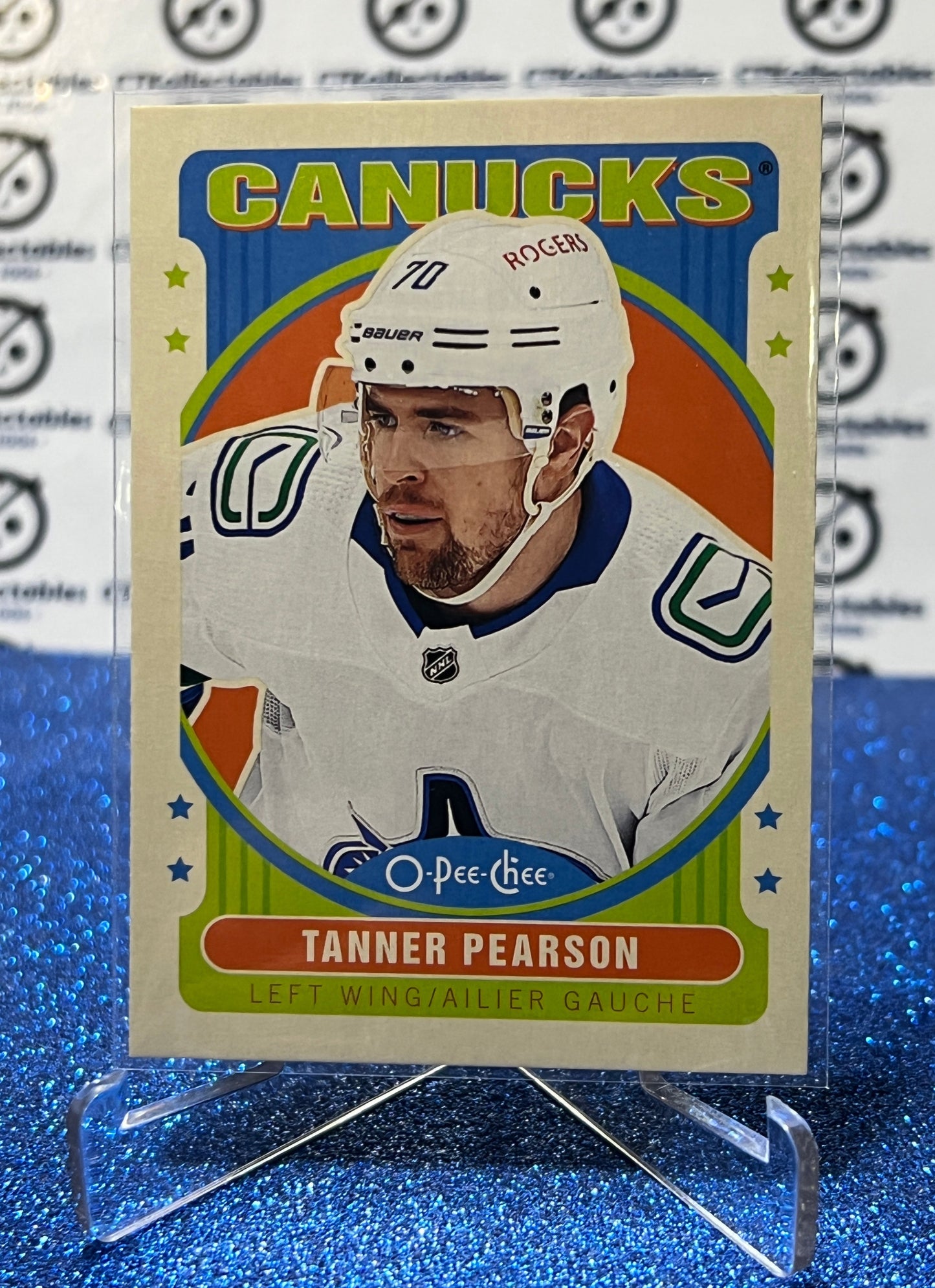 2021-22  O-PEE-CHEE TANNER PEARSON # 448 RETRO VANCOUVER CANUCKS NHL HOCKEY TRADING CARD