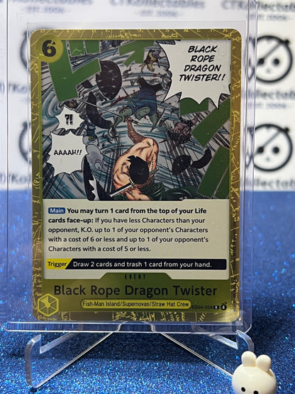 2026 ONE PIECE ADVENTURE ON KAMI'S ISLAND BLACK ROPE DRAGON TWISTER # EB04-059 R FOIL TCG CARD