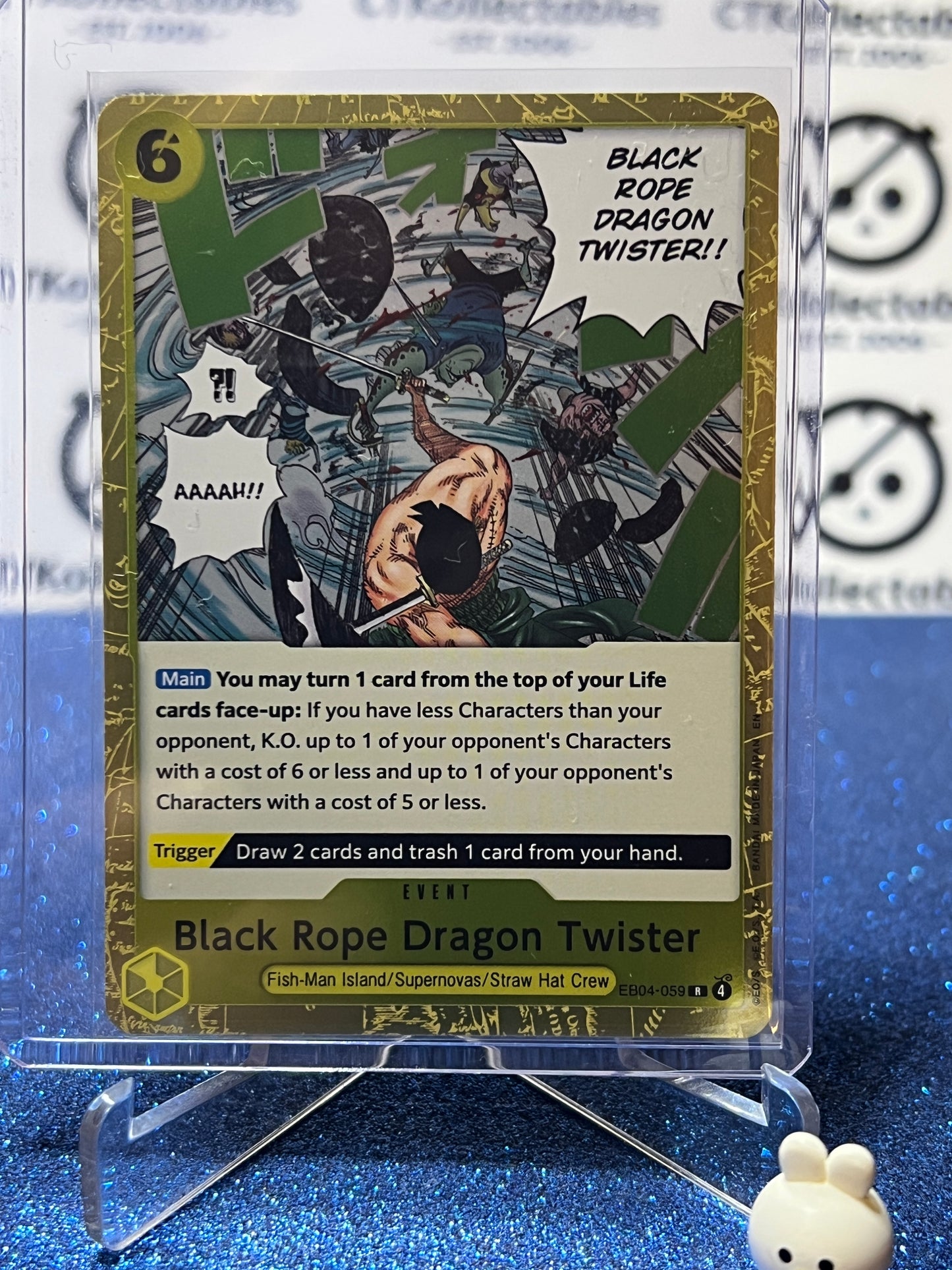 2026 ONE PIECE ADVENTURE ON KAMI'S ISLAND BLACK ROPE DRAGON TWISTER # EB04-059 R FOIL TCG CARD