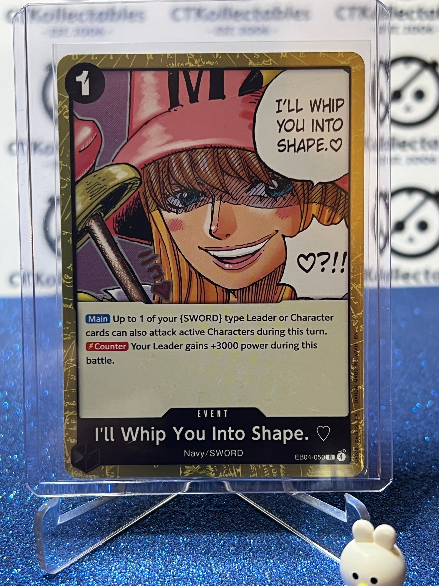 2026 ONE PIECE ADVENTURE ON KAMI'S ISLAND I'LL WHIP YOU INTO SHAPE # EB04-050 R FOIL TCG CARD
