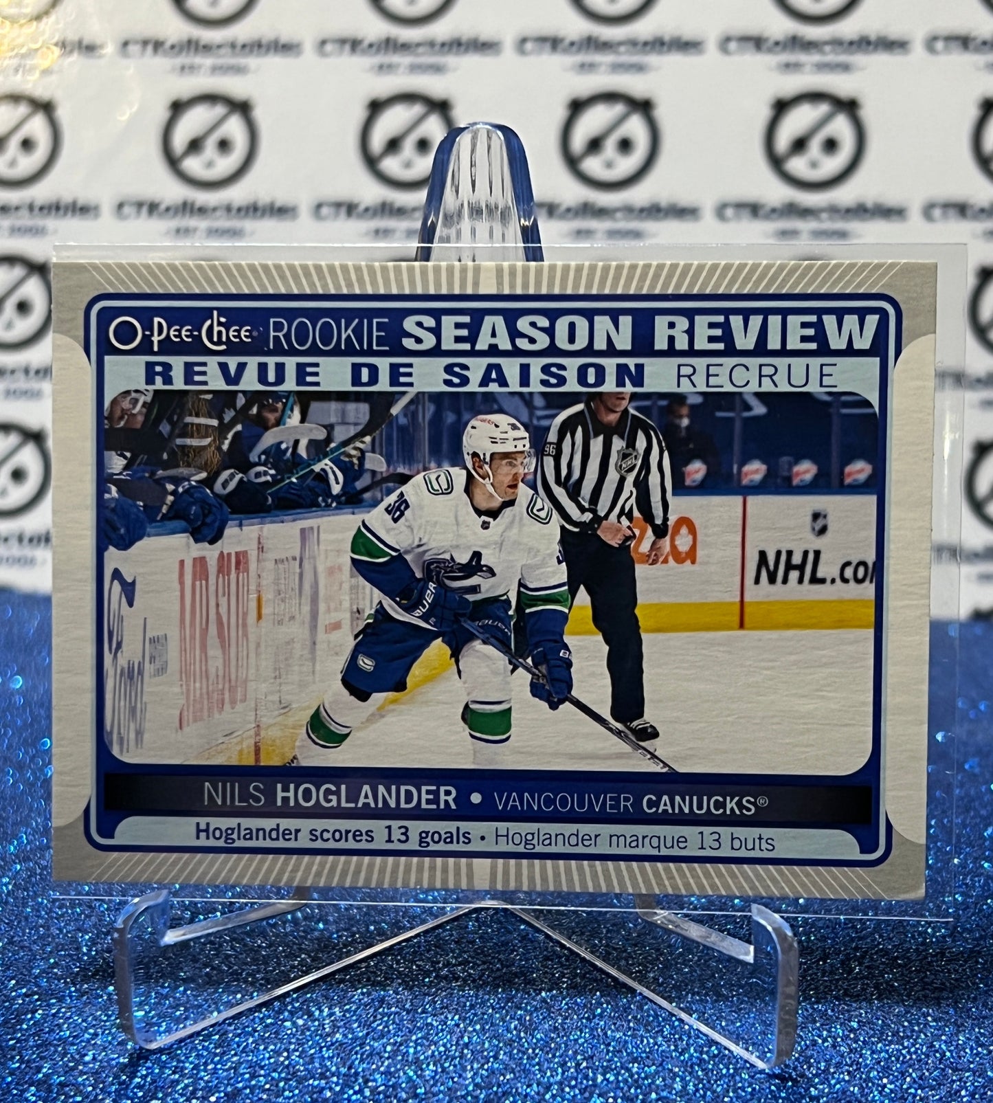 2021-22  O-PEE-CHEE  NILS HOGLANDER # 543 ROOKIE SEASON REVIEW VANCOUVER CANUCKS NHL HOCKEY TRADING CARD