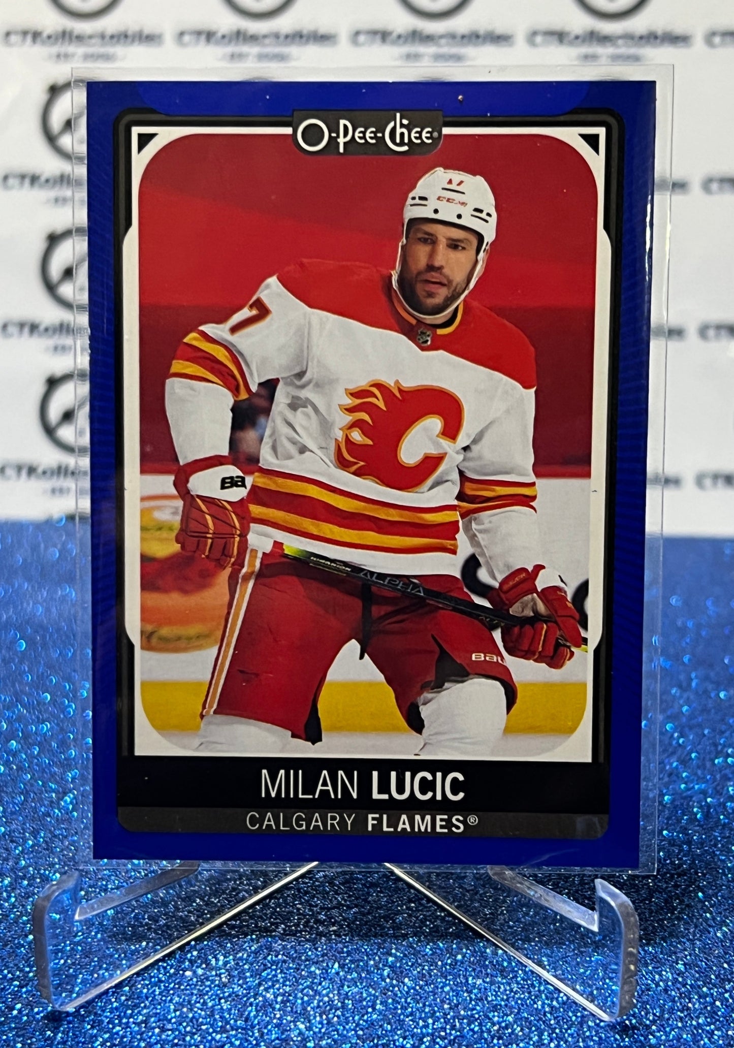 2021-22  O-PEE-CHEE MILAN LUCIC # 153 BLUE CALGARY FLAMES NHL HOCKEY TRADING CARD