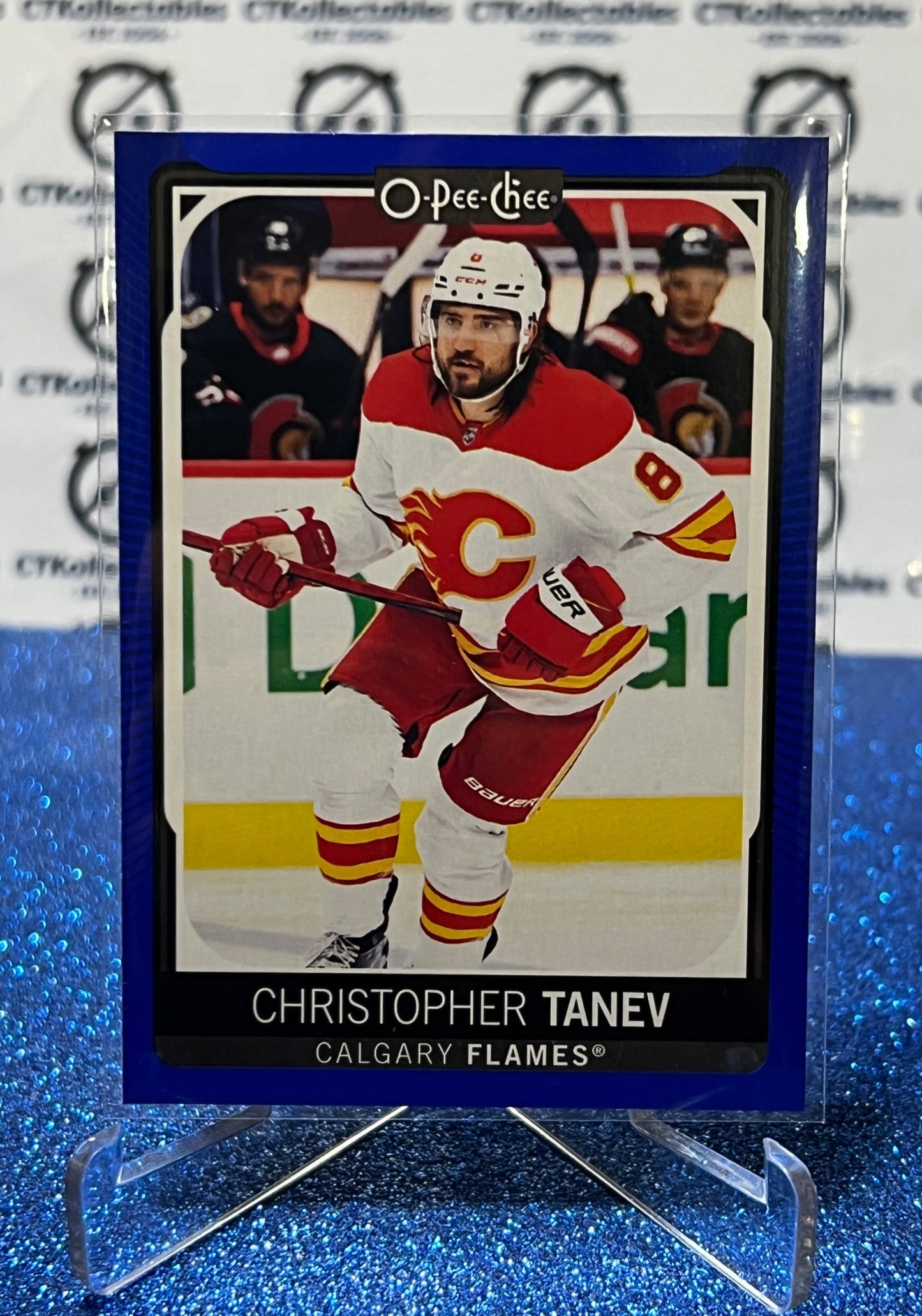 2021-22  O-PEE-CHEE CHRISTOPHER TANEV # 208 BLUE CALGARY FLAMES NHL HOCKEY TRADING CARD