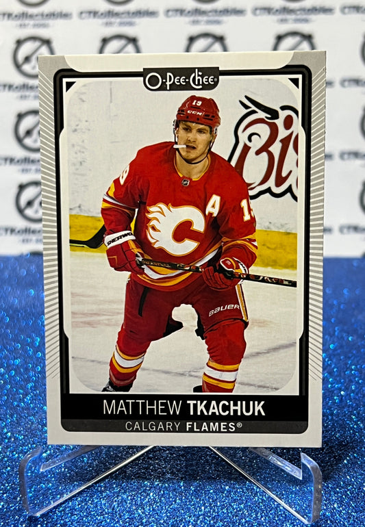 2021-22  O-PEE-CHEE MATTHEW TKACHUK # 198 CALGARY FLAMES NHL HOCKEY TRADING CARD