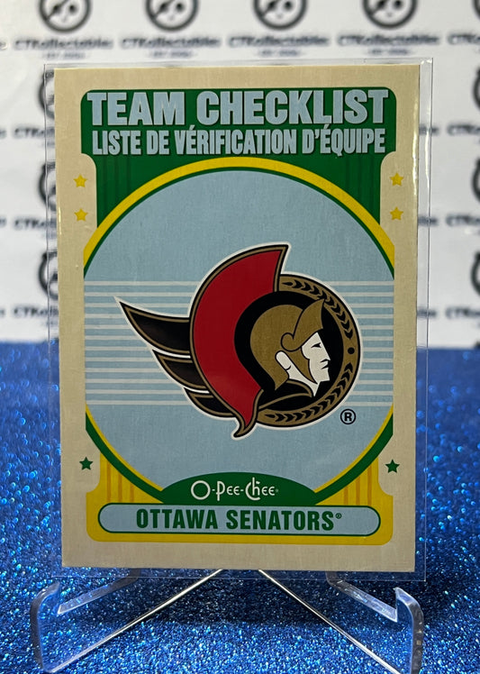 2021-22  O-PEE-CHEE TEAM CHECKLIST # 571 RETRO OTTAWA SENATORS NHL HOCKEY TRADING CARD