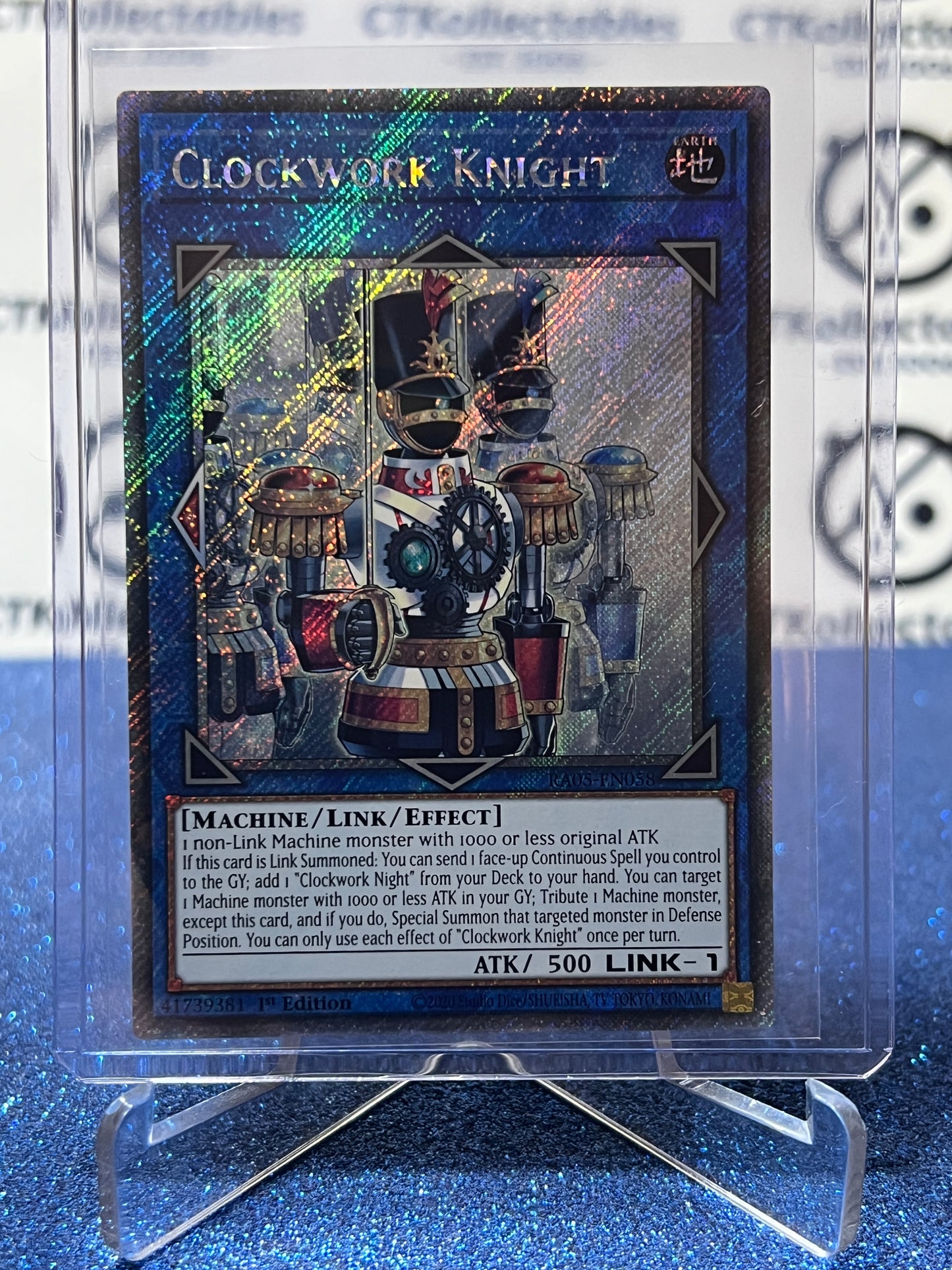 YU-GI-OH! RARITY COLLECTION CLOCKWORK KNIGHT # RAO5-EN058 PLATINUM STARLIGHT RARE 1ST EDITION TCG CARD