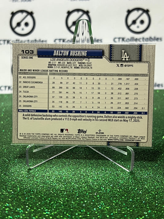 2026 TOPPS 75 DALTON RUSHING # 103 FUTURE STARS LA DODGERS BASEBALL CARD