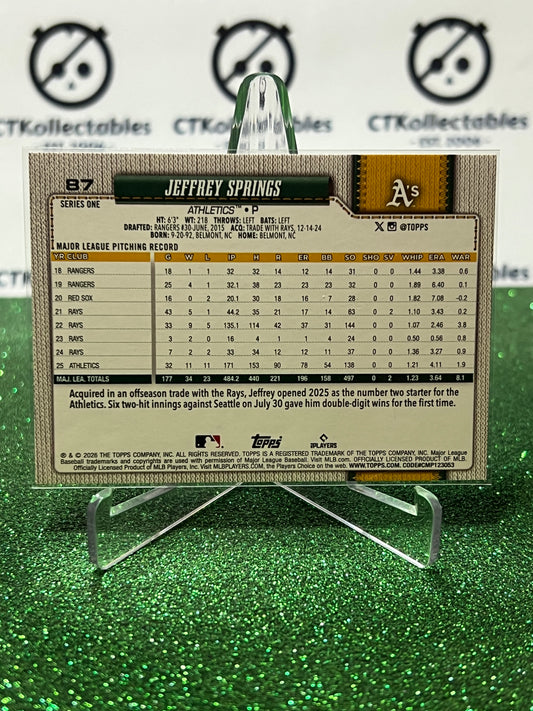 2026 TOPPS 75 JEFFREY SPRINGS # 87 OAKLAND ATHLETICS BASEBALL CARD