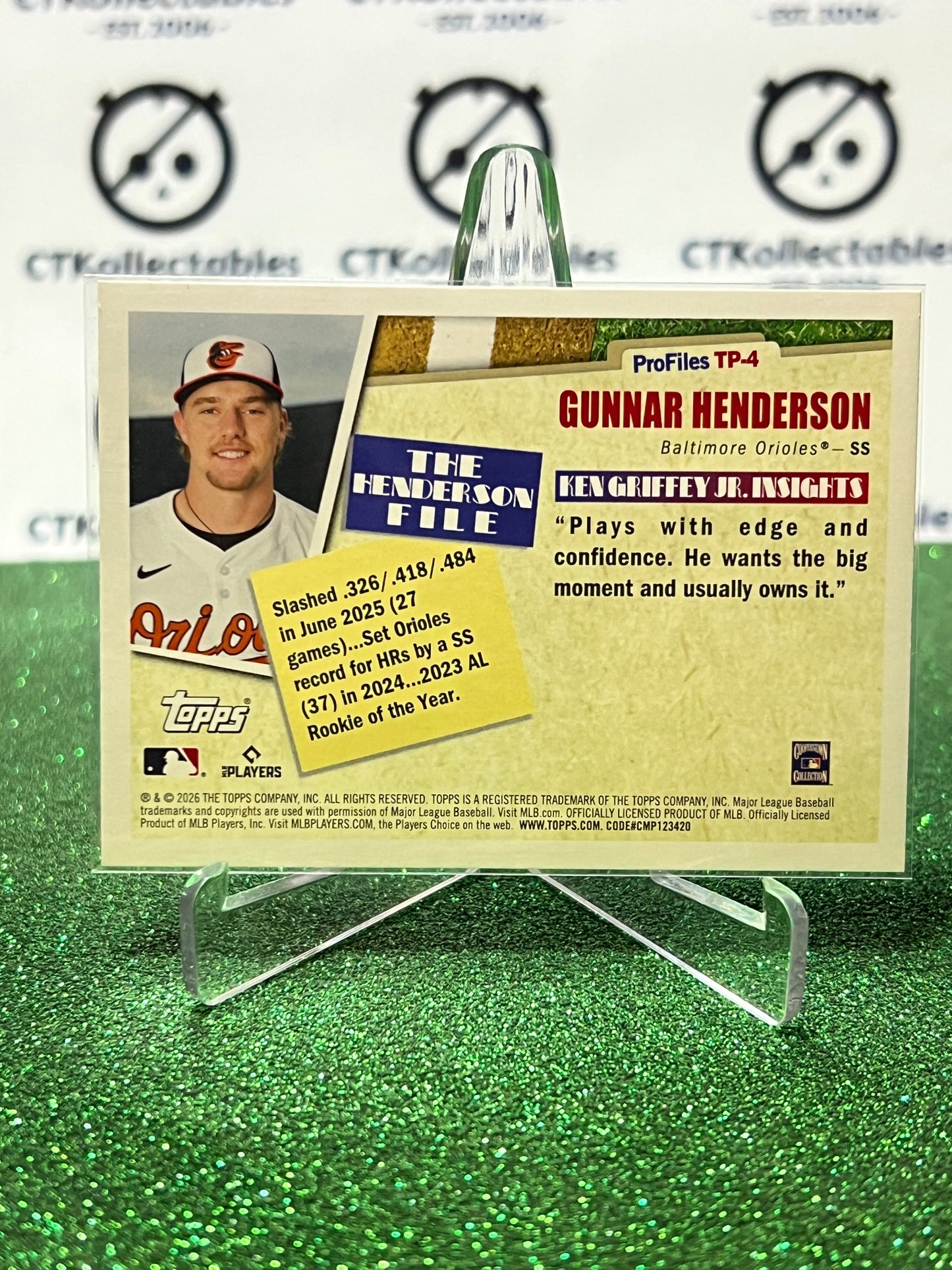 2026 TOPPS  75 GUNNAR HENDERSON # TP-4 PROFILES BALTIMORE ORIOLES BASEBALL CARD