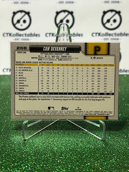 2026 TOPPS 75 CAM DEVANNEY # 268 RC PITTSBURGH PIRATES BASEBALL CARD
