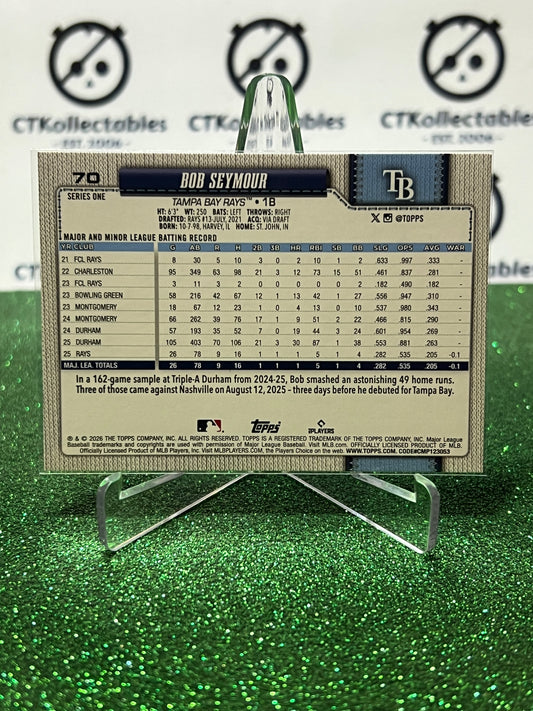 2026 TOPPS 75 BOB SEYMOUR # 70 RC TAMPA BAY RAYS BASEBALL CARD
