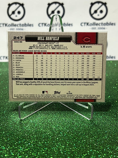 2026 TOPPS 75 WILL BANFIELD  # 247 RC CINCINNATI REDS BASEBALL CARD