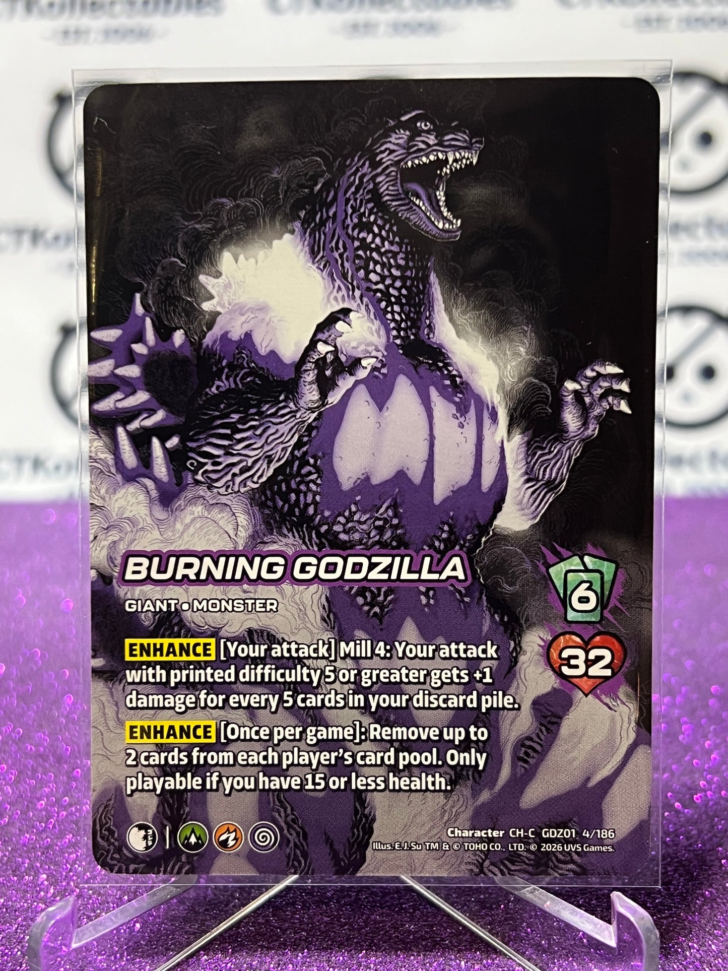 2026 UNIVERSUS BURNING GODZILLA  # CH-C GDZ01 4/186 NON-FOIL GAME TRADING CARD