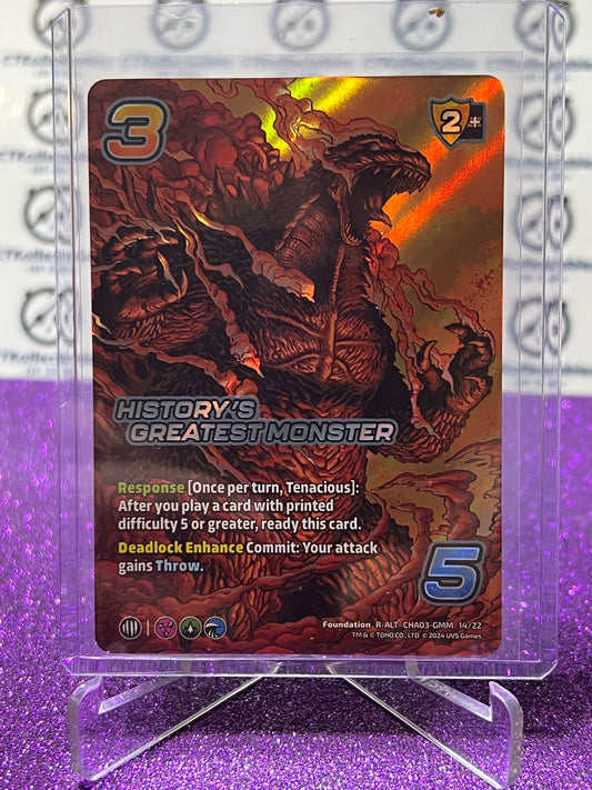 2024 UNIVERSUS GODZILLA HISTORY'S GREATEST MONSTER # R-ALT CHA03-GMM 14/22 FOIL GAME TRADING CARD