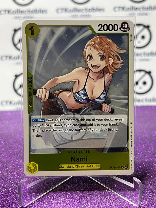 2026 ONE PIECE ADVENTURE ON KAMI'S ISLAND NAMI # OP15-108 R FOIL TCG CARD