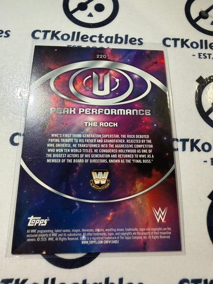 2026 WWE Topps Universe Peak Performance #220 The Rock Base Card