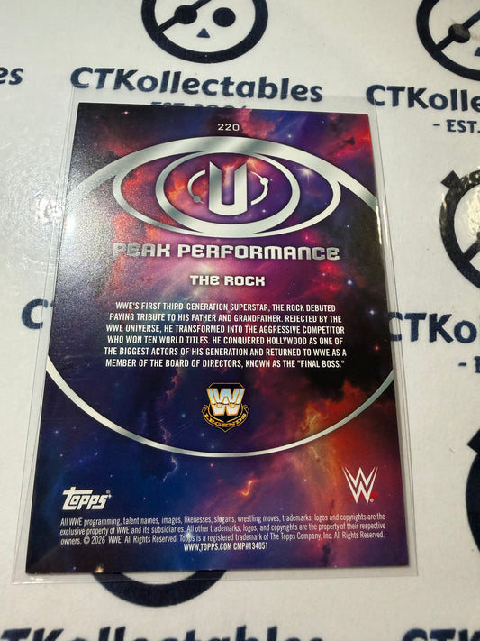 2026 WWE Topps Universe Peak Performance #220 The Rock Base Card
