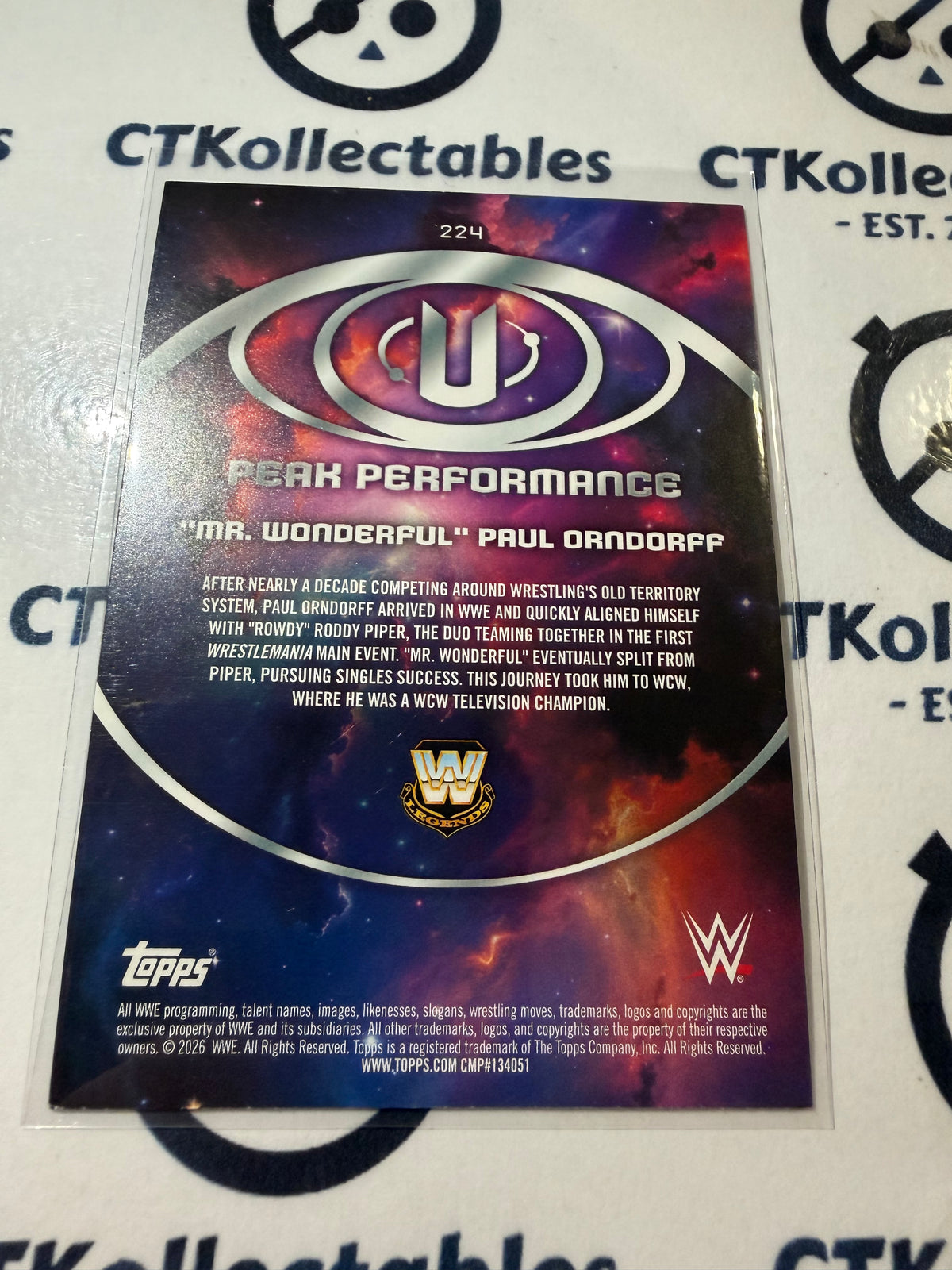 2026 WWE Topps Universe Peak Performance #224 Paul Orndorff Base Card