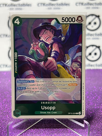 2026 ONE PIECE ADVENTURE ON KAMI'S ISLAND USOPP # OP15-024 R FOIL TCG CARD