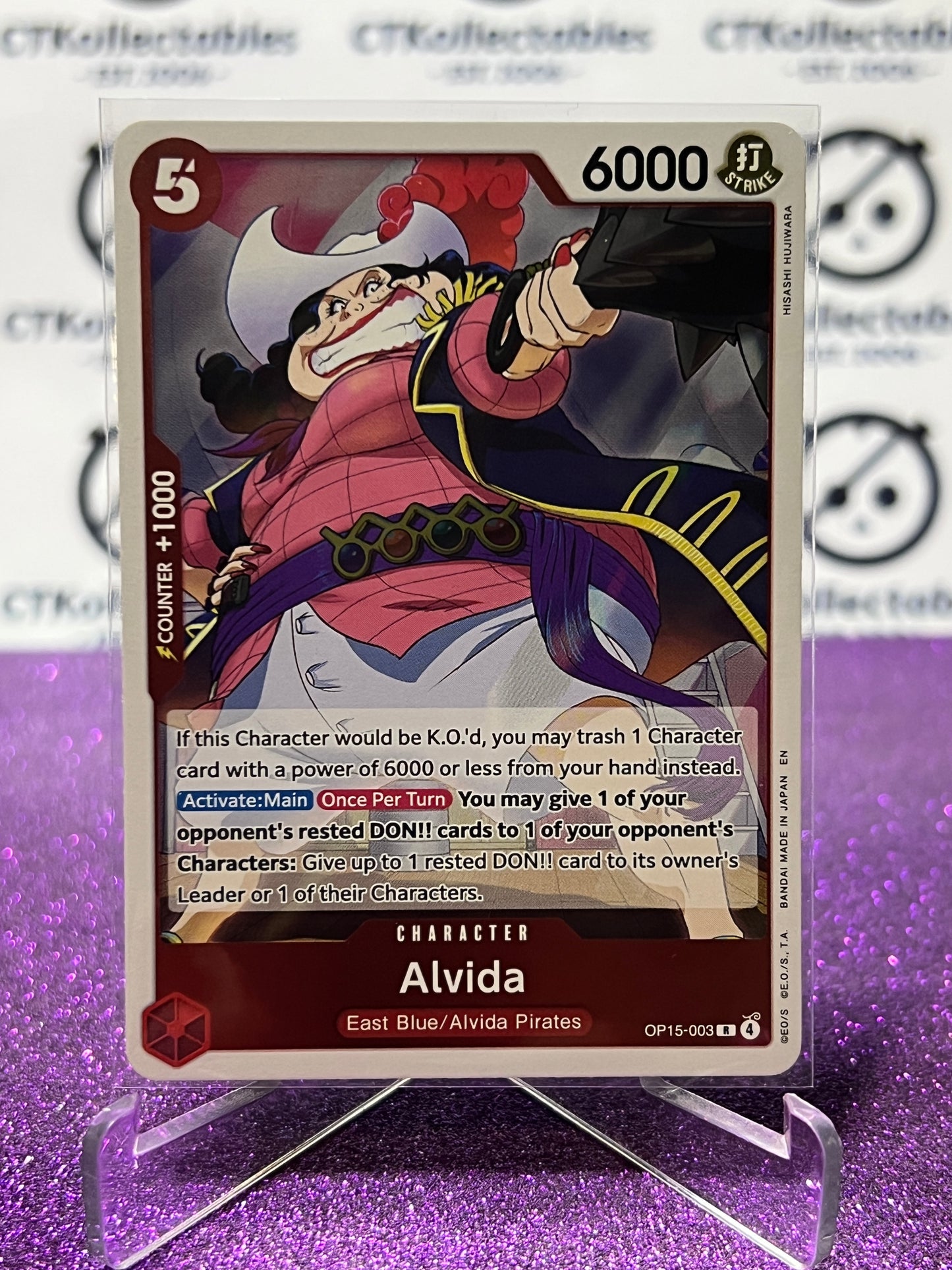 2026 ONE PIECE ADVENTURE ON KAMI'S ISLAND ALVIDA # OP15-003 R FOIL TCG CARD