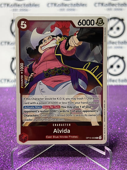 2026 ONE PIECE ADVENTURE ON KAMI'S ISLAND ALVIDA # OP15-003 R FOIL TCG CARD