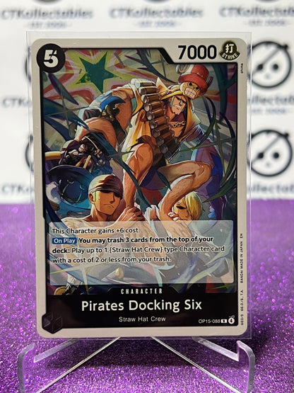 2026 ONE PIECE ADVENTURE ON KAMI'S ISLAND PIRATES DOCKING SIX # OP15-088 R FOIL TCG CARD