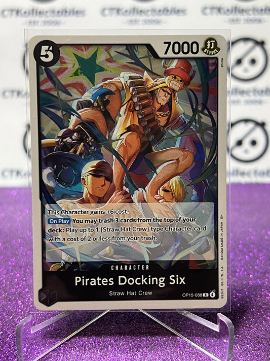 2026 ONE PIECE ADVENTURE ON KAMI'S ISLAND PIRATES DOCKING SIX # OP15-088 R FOIL TCG CARD