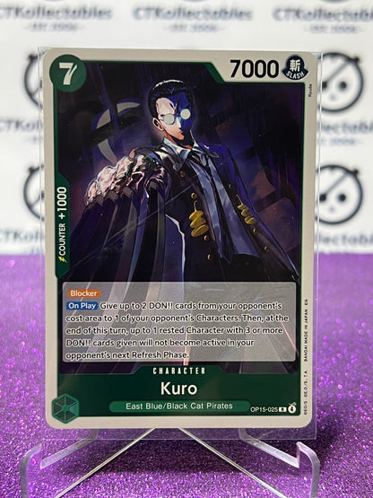 2026 ONE PIECE ADVENTURE ON KAMI'S ISLAND KURO # OP15-025 R FOIL TCG CARD