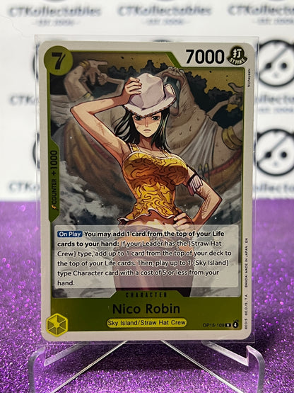 2026 ONE PIECE ADVENTURE ON KAMI'S ISLAND NICO ROBIN # OP15-109 R FOIL TCG CARD