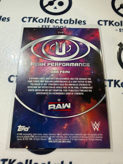 2026 WWE Topps Universe Peak Performance #249 Oba Femi Base Card