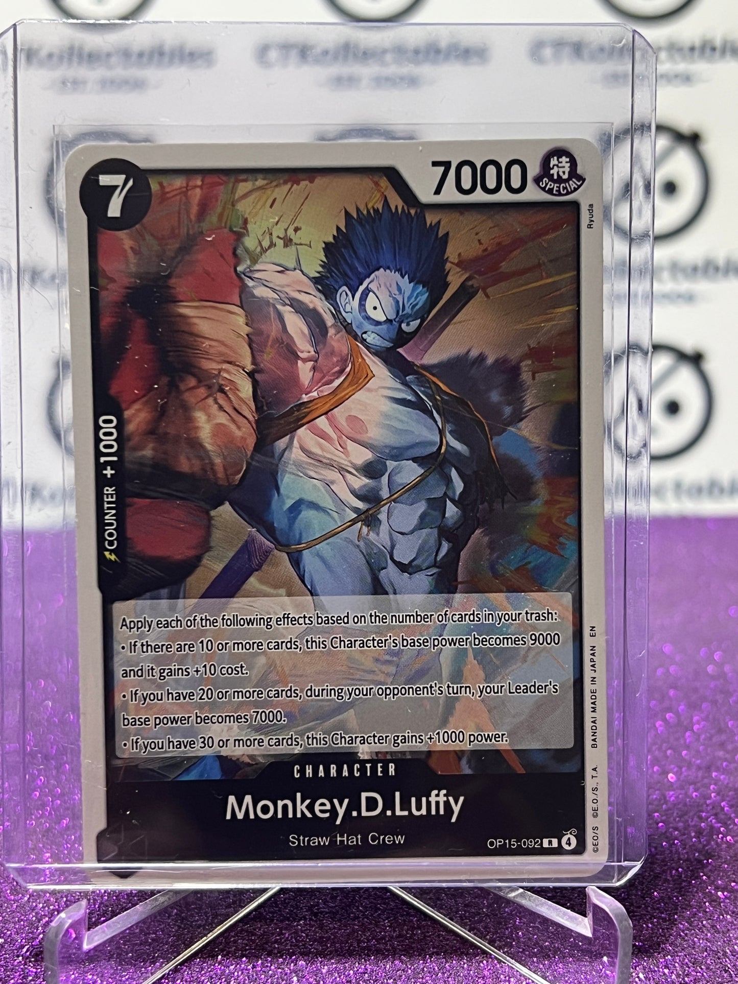 2026 ONE PIECE ADVENTURE ON KAMI'S ISLAND MONKEY.D.LUFFY # OP15-092 R FOIL TCG CARD
