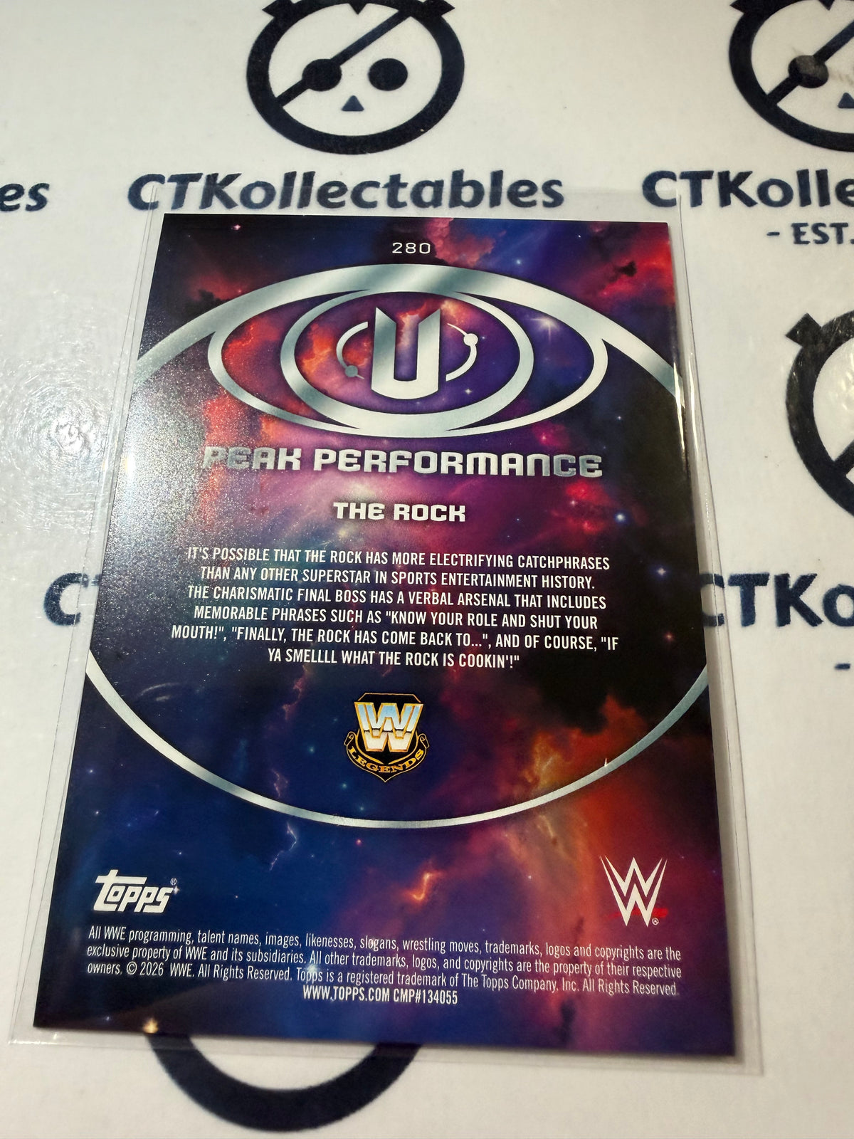 2026 WWE Topps Universe Peak Performance #280 The Rock Base Card